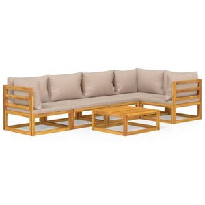 vidaXL Garden Lounge Set Taupe, Wood