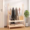 vidaXL Clothes Rack Natural Pine Solid Pine Wood Large Clothes Rack