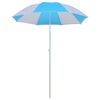vidaXL Beach Umbrella Shelter Blue and White 70.9" Fabric