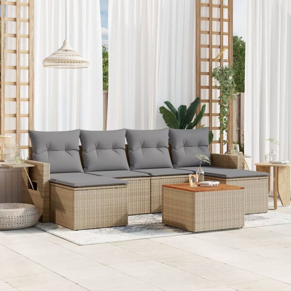 vidaXL Garden Sofa Set Beige