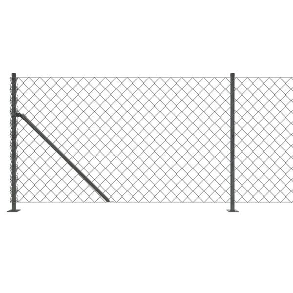 vidaXL Chain Link Fence with Flange Anthracite 2.6'x32.8'