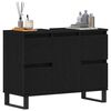 vidaXL Bathroom Cabinet with Drawer Black Oak 31.50 x 12.99 x 23.62 in