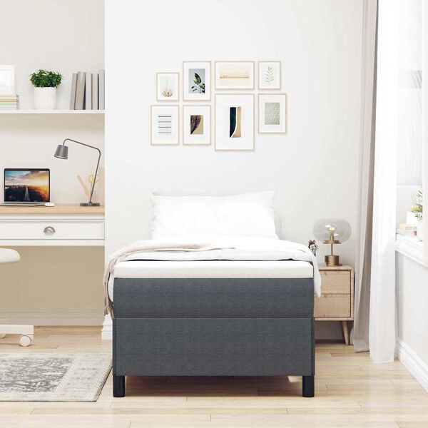 vidaXL Box Spring Bed Dark Grey 31.50 x 78.74 in Velvet
