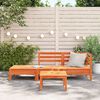 vidaXL Garden Sofa Wax Brown Solid Pine Wood 3-Seater Modular