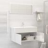 vidaXL Bathroom Furniture Set High Gloss White Engineered wood, Ceramic