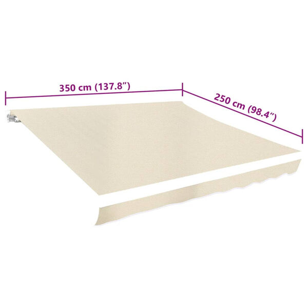 vidaXL Awning Cream Polyester with PU coating 137.8 in x 98.4 in