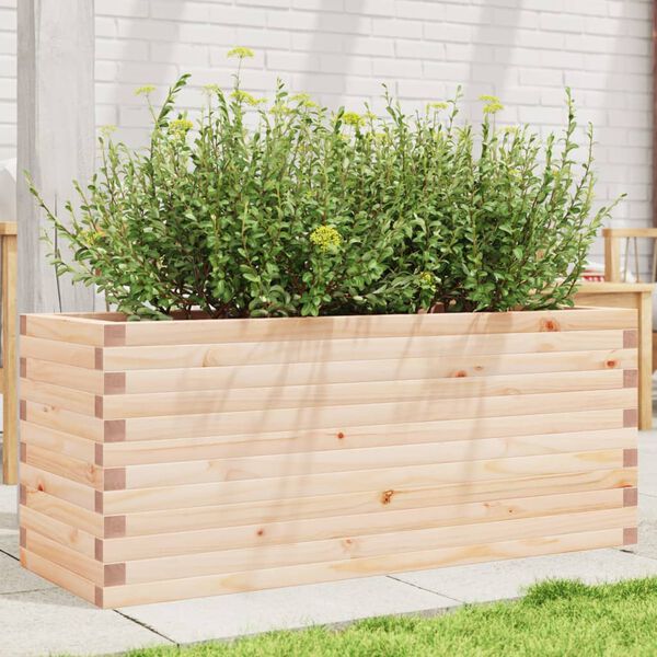vidaXL Garden Planter Natural Wood Solid Pine Wood Large Garden Planter
