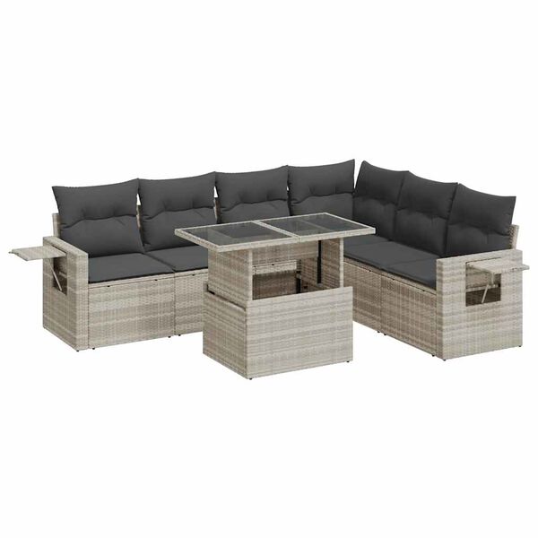 vidaXL Garden Sofa Set Light Grey, Dark Grey