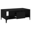 vidaXL Coffee Table Black Engineered wood, metal 35.4 x 19.7 x 14.4 in