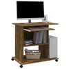 vidaXL Computer Desk Smoked Oak Engineered Wood Compact Computer Desk