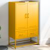 vidaXL Highboard Mustard Yellow Cold-rolled steel 26.8x15.4x43.9 in