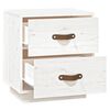 vidaXL Nightstand White Solid Pine Wood Medium Nightstand Rectangular