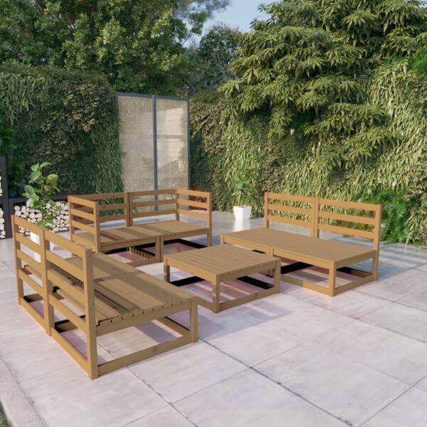 vidaXL Garden Lounge Set Honey brown Solid pine wood Medium Modular