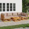 vidaXL Garden Lounge Set Taupe Solid Acacia wood, 100% polyester Large