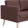 vidaXL Sofa Brown Polyester, Wood 2-seater Removable Covers Sofa