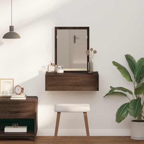 vidaXL Dressing Table Brown 23.62 x 15.75 x 27.56 in Engineered Wood