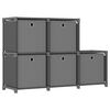 vidaXL Display Shelf Grey Polyester, Steel Medium Storage Shelf Cubic