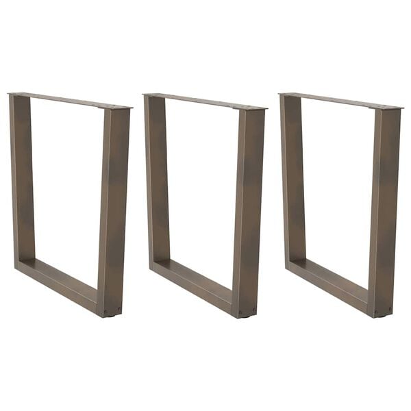 vidaXL Dining Table Leg Natural steel Powder-coated steel Medium