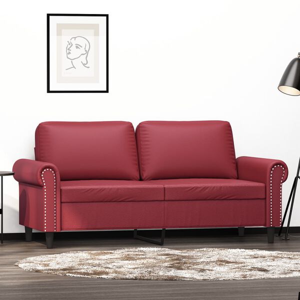 vidaXL 2-seater Sofa Wine Red