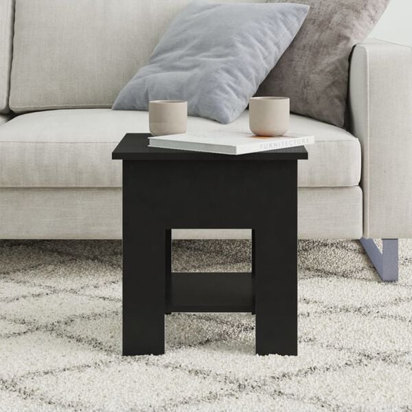 vidaXL Coffee Table Black Engineered Wood Small Coffee Table Square
