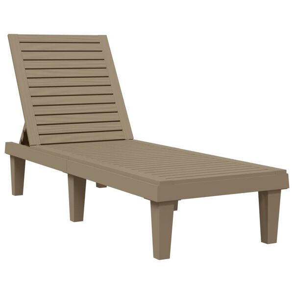 vidaXL Sun Lounger Light brown Polypropylene 61.0 x 22.8 x 32.7 in