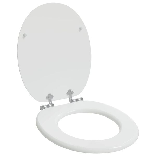 vidaXL Toilet Seats with Soft Close Lids 2 pcs MDF White (2x140798)