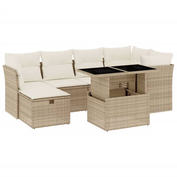 vidaXL Garden Sofa Set Beige