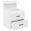 vidaXL Bedside Cabinet Set of 2 White Engineered wood Medium