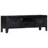 vidaXL Tv Cabinet Black Solid mango wood Medium Tv Cabinet Rectangular