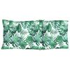 vidaXL Highback Chair Cushion Set of 6 Green with leaf pattern
