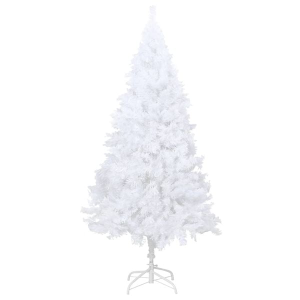 vidaXL Artificial Christmas Tree White PVC, Steel Large