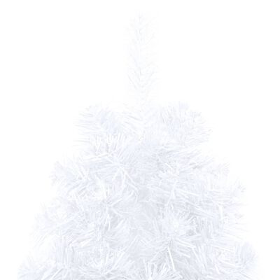 vidaXL Artificial Half Christmas Tree with LED&Stand White 70.8" PVC