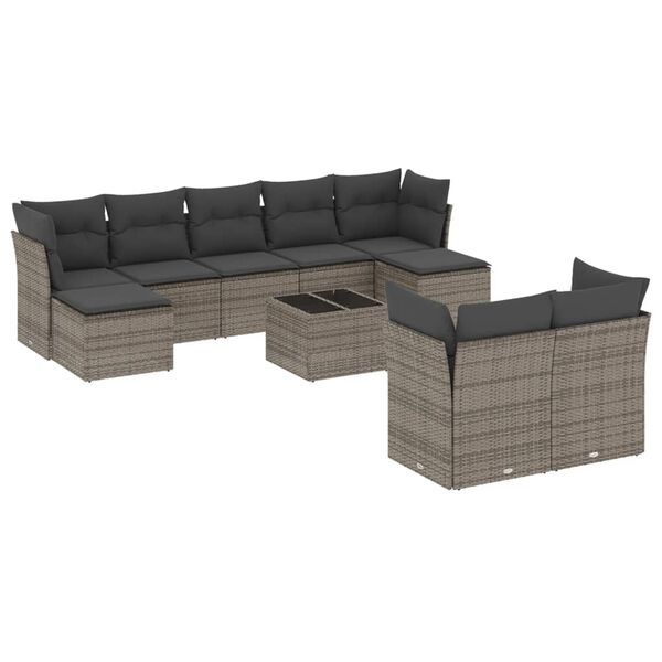 vidaXL Garden Sofa Set Gray