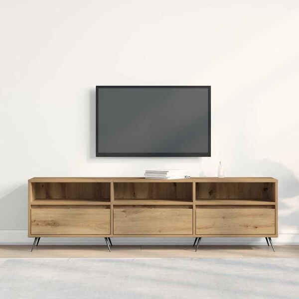 vidaXL TV Cabinet Artisan oak 59.06 x 11.81 x 17.52 in Engineered wood