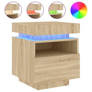 vidaXL Bedside Cabinet Sonoma Oak Engineered wood 15.7x15.4x19.1 in