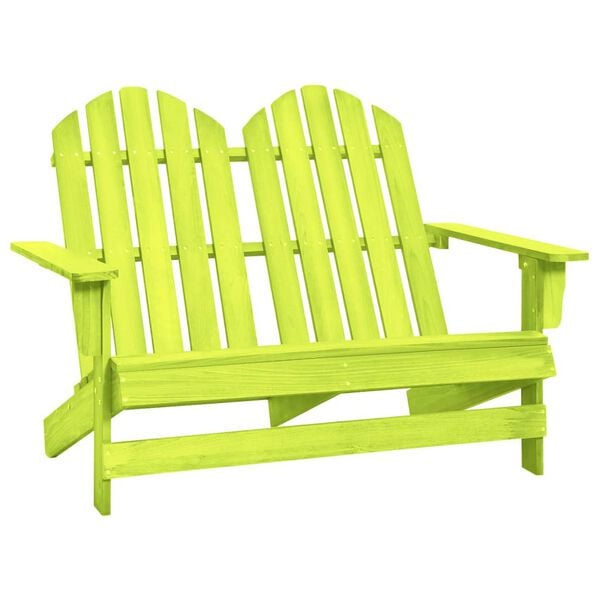 vidaXL Garden Chair Green Solid fir wood 2-Seater Durable