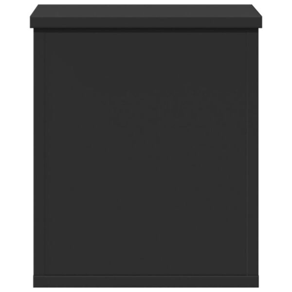 vidaXL Storage Box Black Engineered Wood Standard Storage Trunk Square