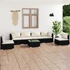 vidaXL Garden Lounge Set Black PE rattan Large Modular