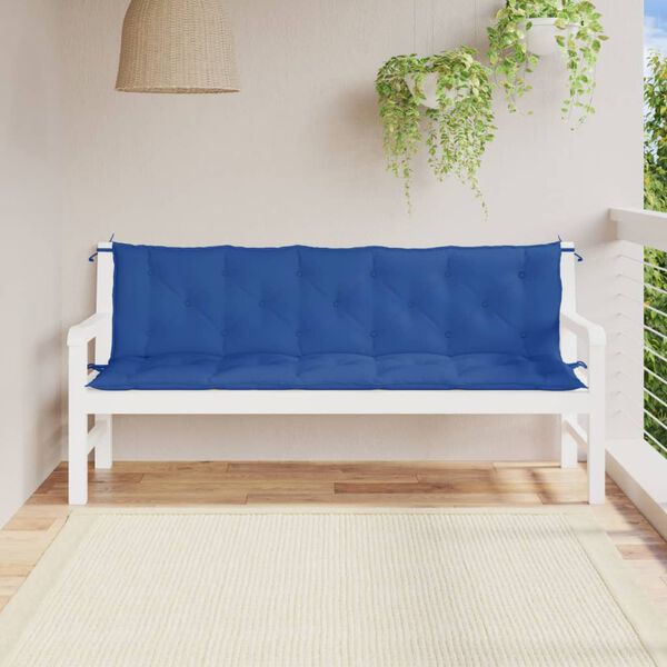 vidaXL Garden Bench Cushion Set of 2 Blue Oxford fabric (100% polyester)