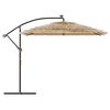 vidaXL Garden Parasol Brown 100% Polyester, Steel, Straw Large