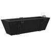 vidaXL Planter Black PE Rattan, Steel, Plastic Medium Decorative Inlays