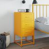 vidaXL Bedside Cabinet Mustard Yellow Steel Medium Bedside Cabinet