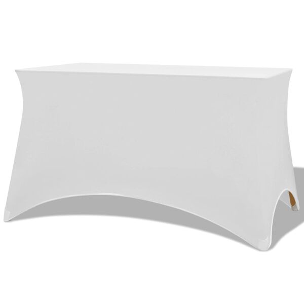 vidaXL Table Cover Set of 2 White 90% Polyester, 10% Elastane Large