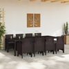 vidaXL Garden Dining Set 9 pcs Brown Polypropylene