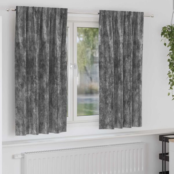 vidaXL Velvet Curtains 2 pcs Grey 68.90 x 55.12 in Velvet