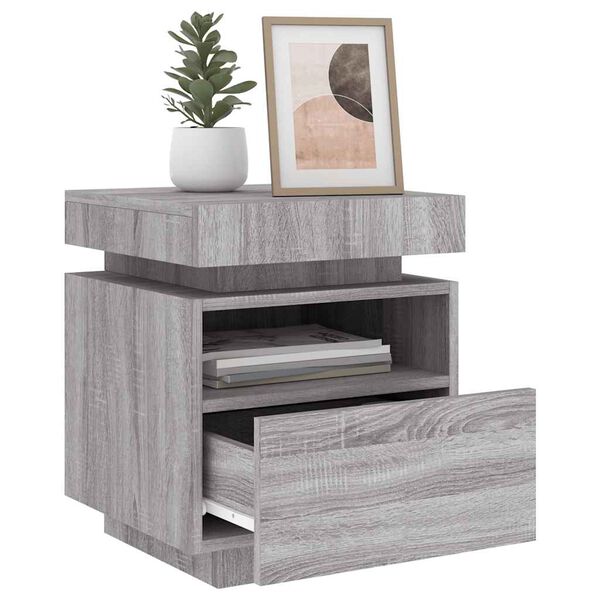 vidaXL Bedside Cabinet Set of 2 Grey Sonoma Engineered wood Medium