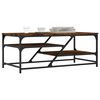 vidaXL Coffee Table Smoked Oak Engineered Wood, Metal Medium