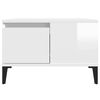 vidaXL Coffee Table High Gloss White Engineered Wood Compact Square