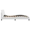vidaXL Bed Frame White Faux leather, Metal, Solid pine wood, Plywood