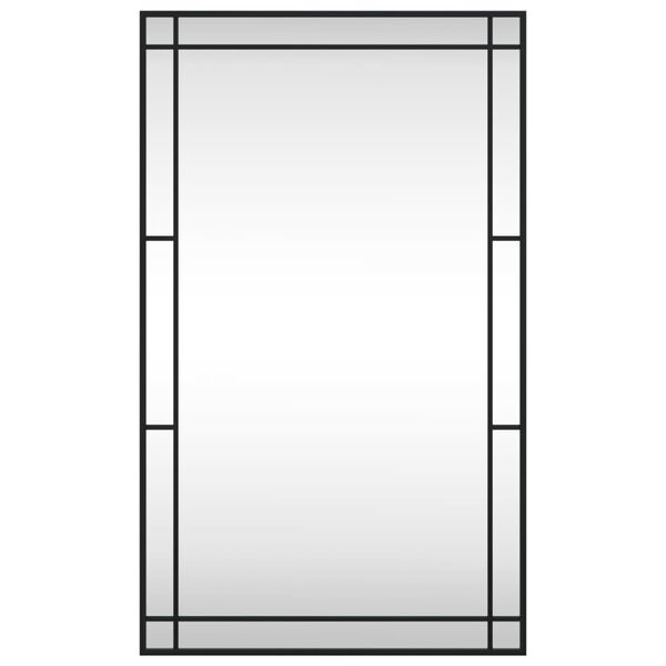 vidaXL Wall Mirror Black Glass 23.6 x 39.4 in Wall mounting